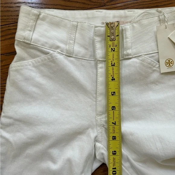 Tory Burch white Flared Cropped Jeans Size 23 - Picture 3 of 7